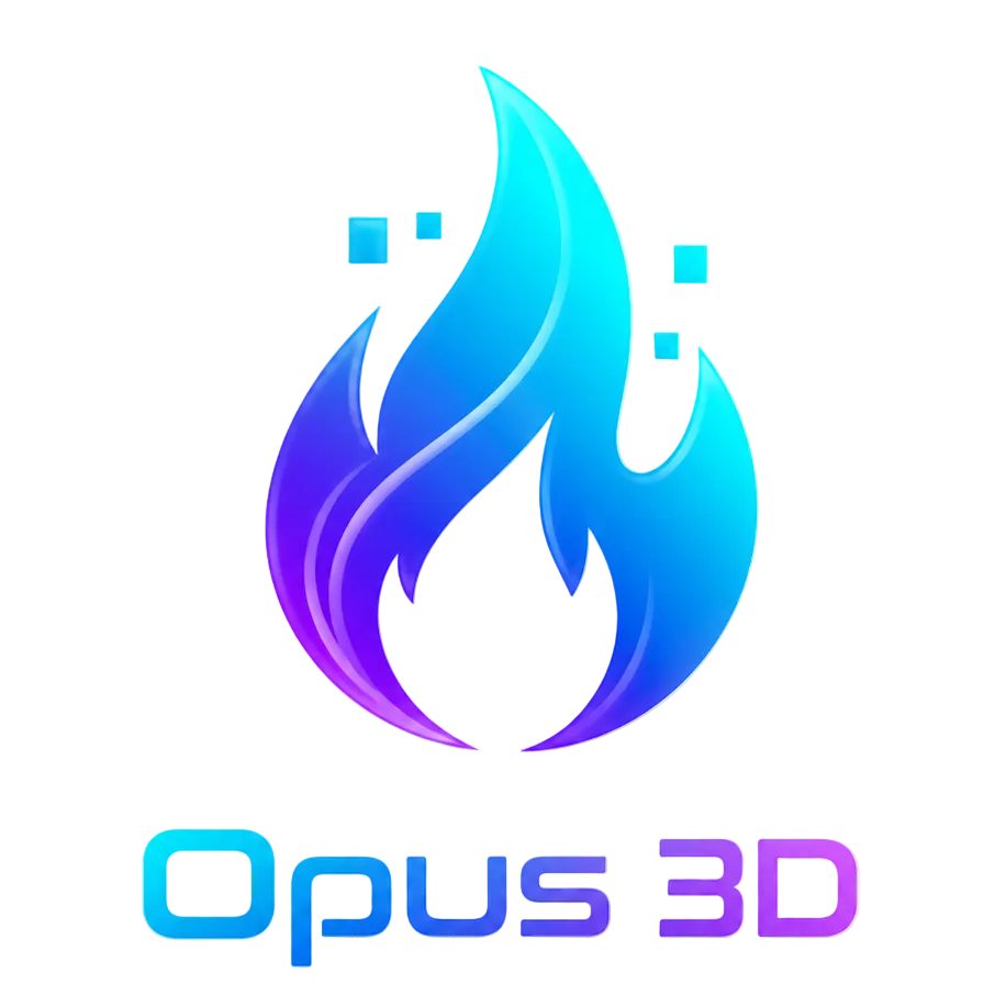 A stylized flame icon in a blue-to-purple gradient on a plain white background.